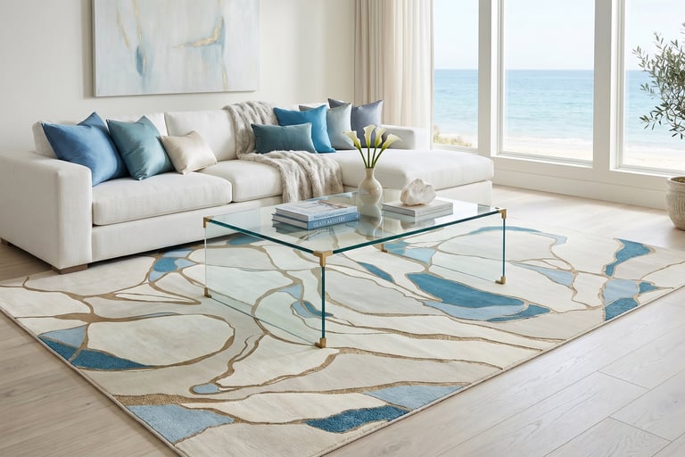 Premium hand-tufted Modern Glacier Rug Mockup for Wholesale suppliers