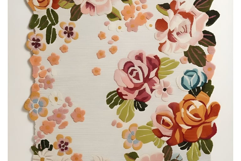 Luxury floral hand-tufted wool rug with carved irregular borders from Indian wholesale