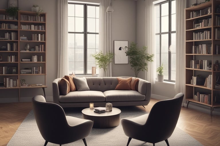 Bright living room with modern inventory