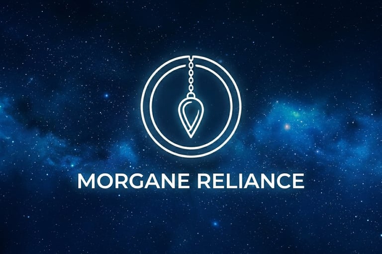 le logo d'un pendule entouré de deux cercles blancs