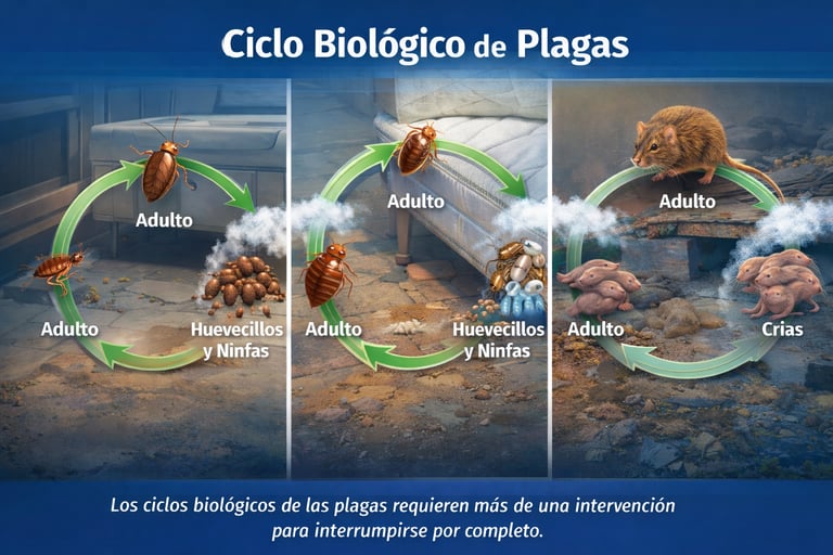 ciclo biológico de plagas que explica reinfestaciones