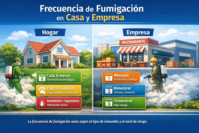 frecuencia de fumigación en casa y empresa