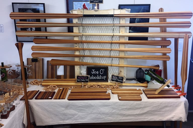 Canoe and kayak paddles, cutting boards, western red cedar planters boxes. Custom woodworking