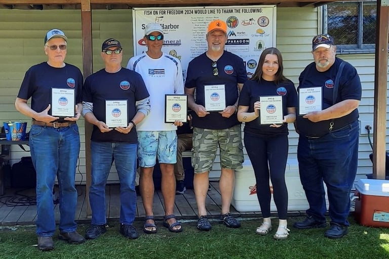 Ludington Salmon Fishing Fish on For Freedom Winners