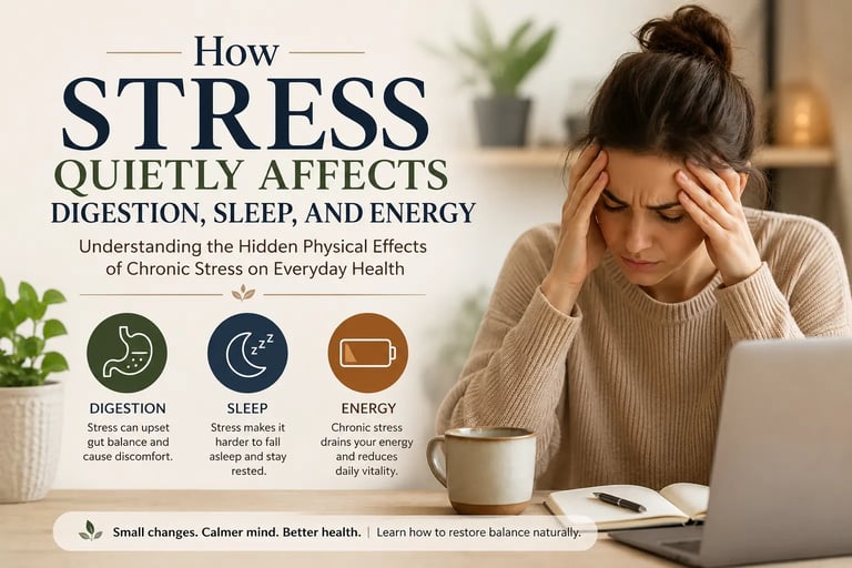 Stress Quietly Affects Digestion, Sleep, and Energy