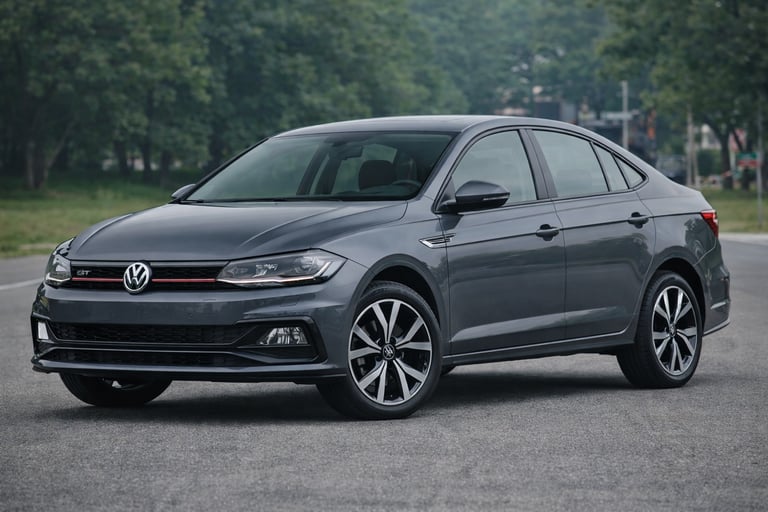 carro grande e barato sedan azul moderno em ambiente urbano