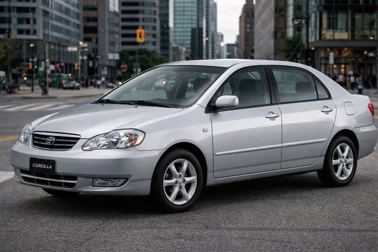 Carros até 30 mil: Toyota Corolla prata em ambiente urbano, opção confiável e confortável no mercado