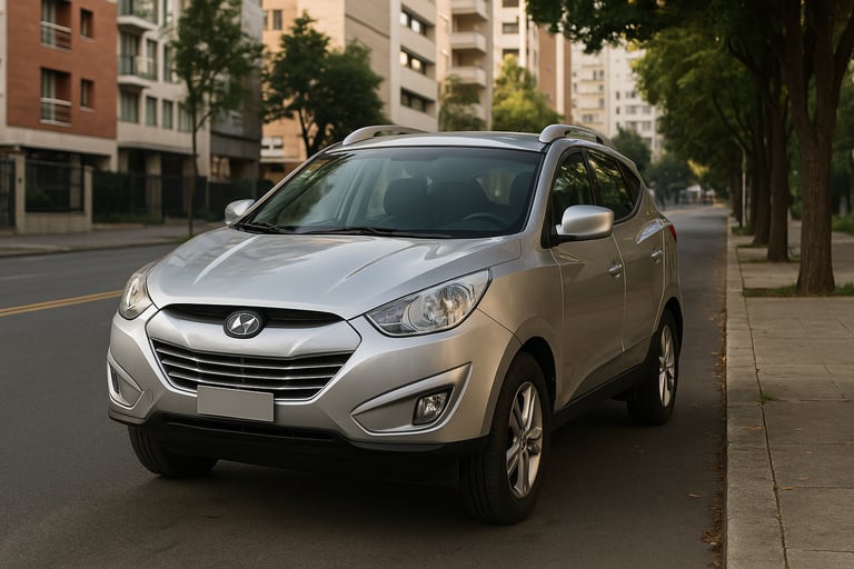 Hyundai ix35 2013 prata estacionado em rua urbana brasileira