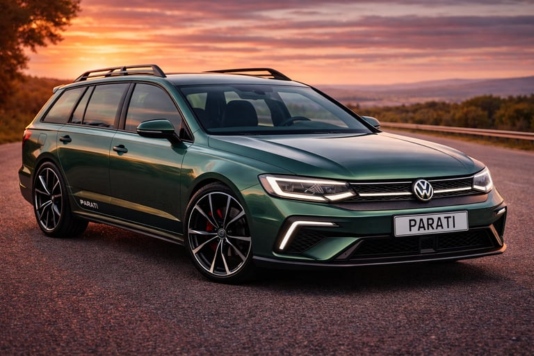 VW Parati conceito 2026 em verde metálico com visual moderno