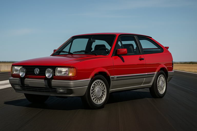 gol gti vermelho estacionado