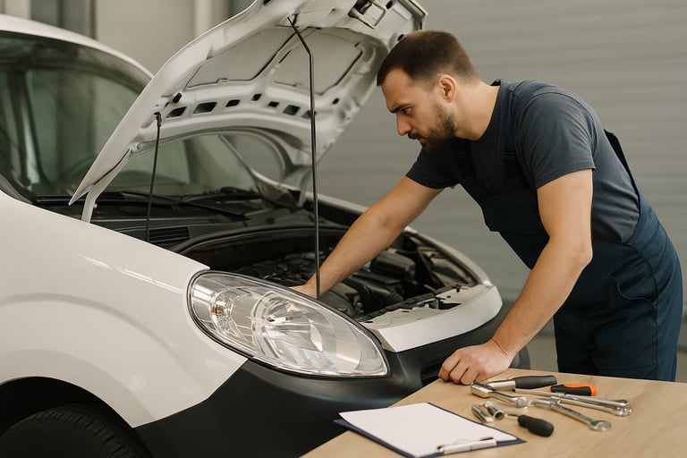 Inspeção técnica em carro utilitário antes da compra