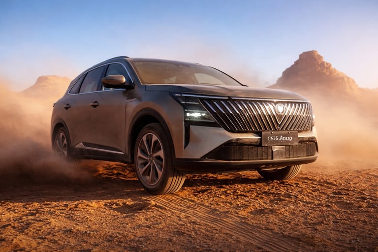 SUV híbrido da Chery e Geely em ação fora de estrada mostrando desempenho e eficiência