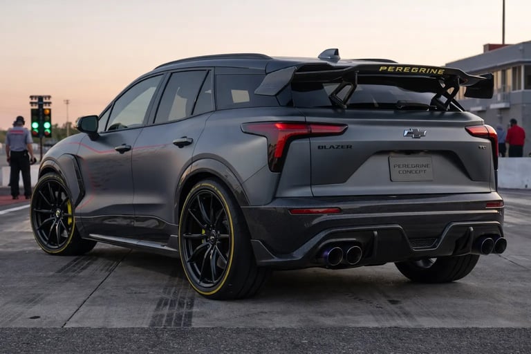 Chevrolet Blazer Peregrine Concept traseira com V8 1000cv em pista estilo Trackhawk