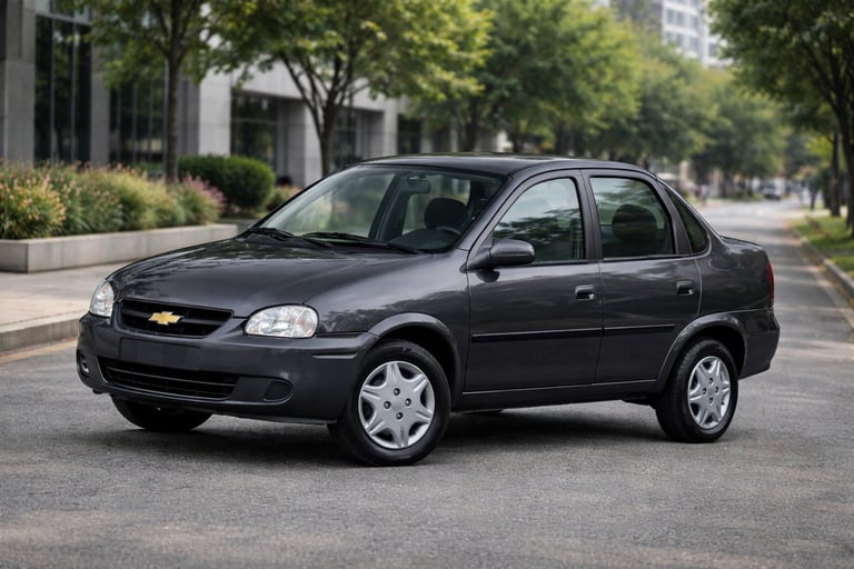 Chevrolet Classic em ambiente urbano, conhecido pela manutenção barata e durabilidade