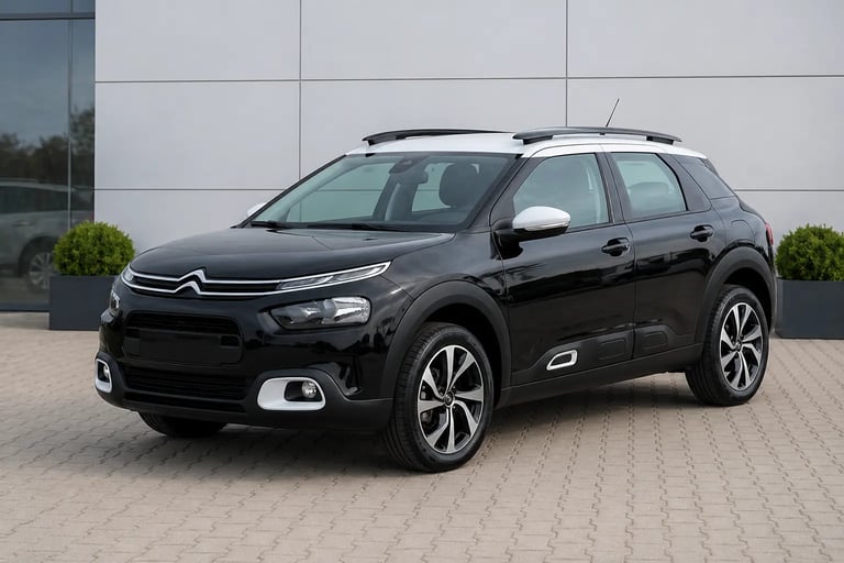 Citroën C4 Cactus 2022 em showroom externo neutro sem placa dianteira