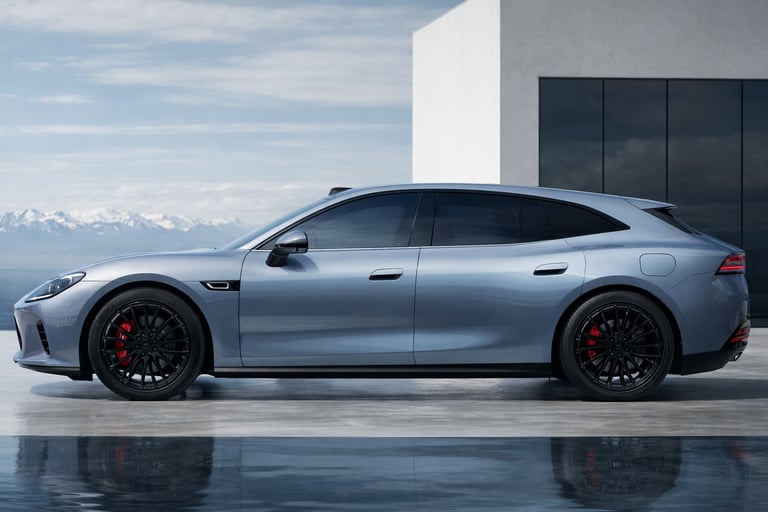 clone do Porsche Panamera com tecnologia da Huawei em sedan elétrico 2026