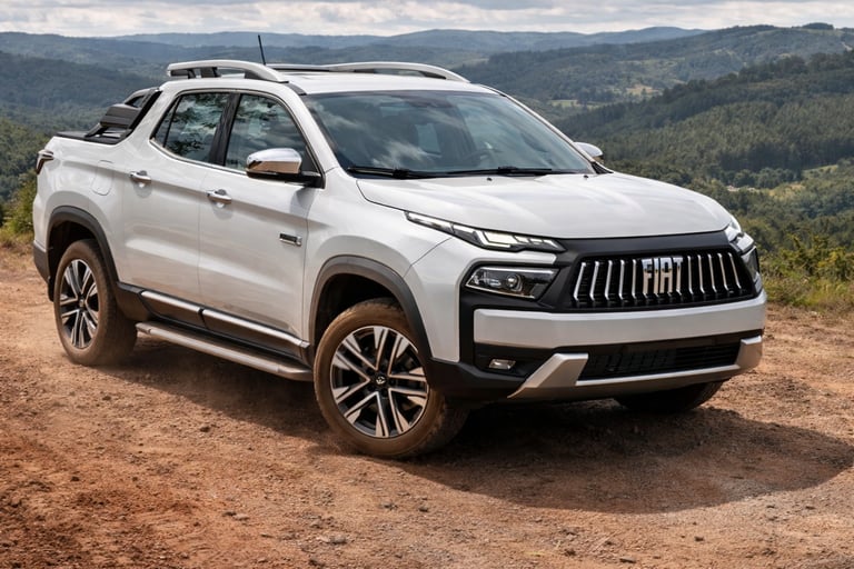 Fiat Toro 2026 picape moderna com visual robusto em estrada off-road e alto desempenho