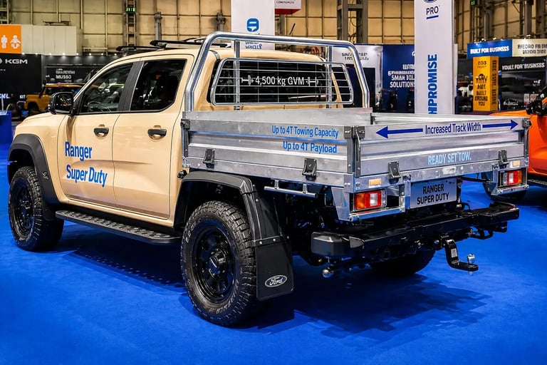 Ford Ranger Super Duty traseira com caçamba reforçada e capacidade de carga em destaque
