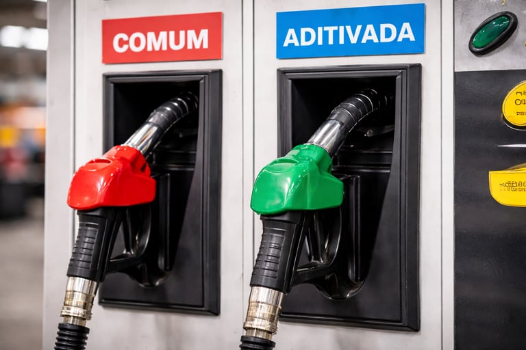 diferença entre gasolina comum e aditivada nas bombas de combustível