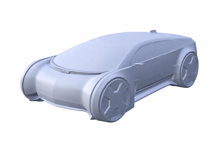 IA da GM transformando rascunho em modelo 3D de carro futurista no design automotivo