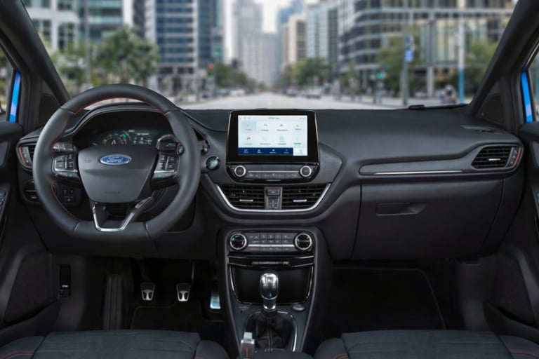 Interior do Ford Puma com painel digital e central multimídia