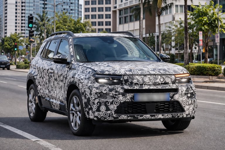 Novo Jeep Avenger 2026 flagrado no Brasil em cidade durante testes com camuflagem completa