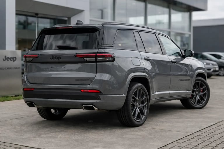 jeep commander 2025 traseira suv 7 lugares vista lateral seminovo