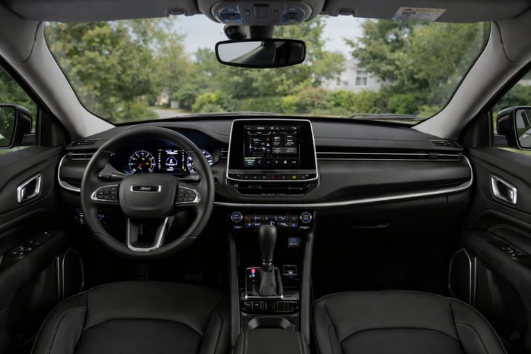 interior Jeep Compass 2022 painel multimidia custo para manter SUV tecnologia conforto