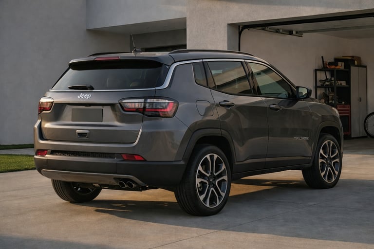 Jeep Compass 2022 traseira lateral custo para manter SUV consumo seguro IPVA revisão