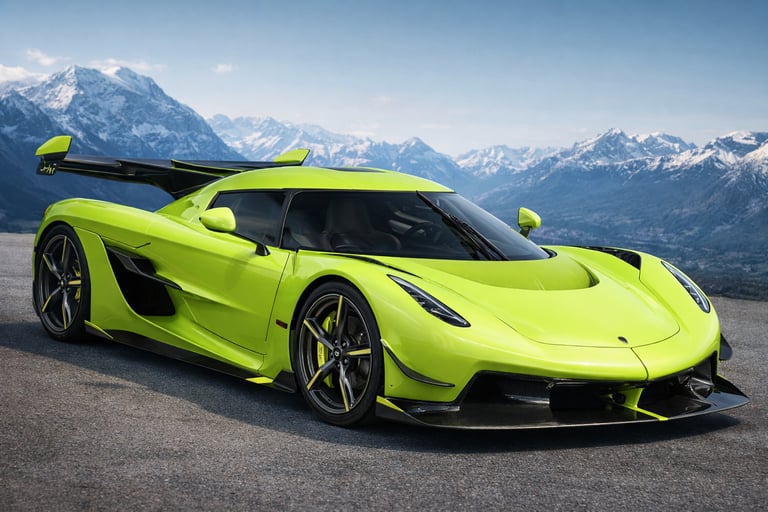 Koenigsegg Jesko Absolut hipercarro em destaque com design aerodinâmico