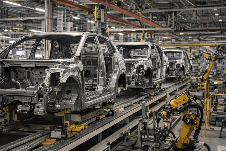 SUVs elétricos inacabados em linha de produção da Stellantis com atraso nas entregas