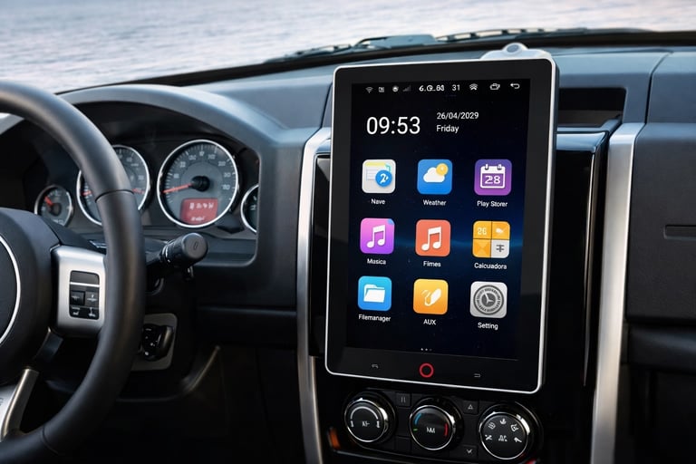 multimidia android tela rotativa carro com carplay android auto painel carro usado moderno