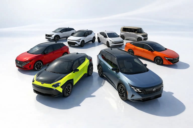 Nissan nova linha de carros modernos representando estrategia da marca com retorno Xterra e Skyline