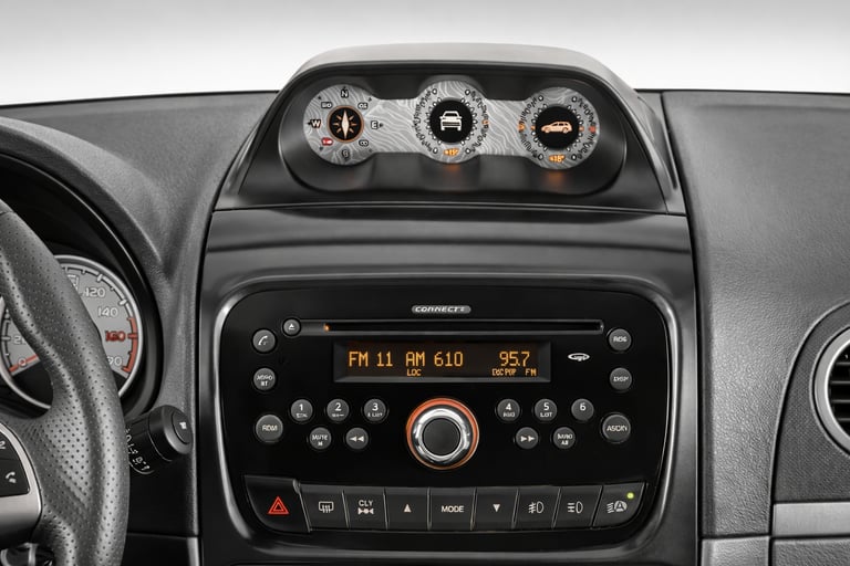 Painel original da Fiat Weekend Adventure com bússola, inclinômetro e central multimídia