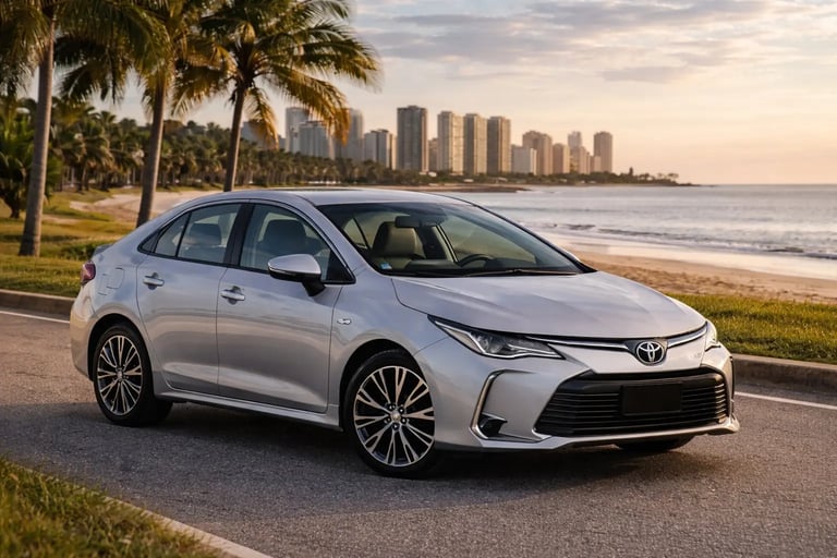 toyota corolla hybrid 2026 sedan híbrido na praia vista lateral