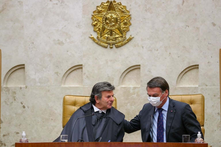 Justice Luiz Fux and former president Jair Messias Bolsonaro /  Marcos Corrêa/PR