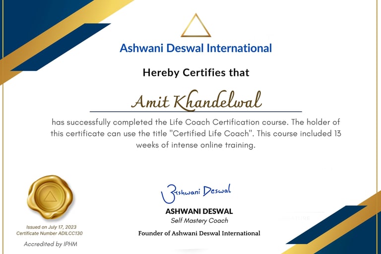 Amit Khandelwal Life Coaching