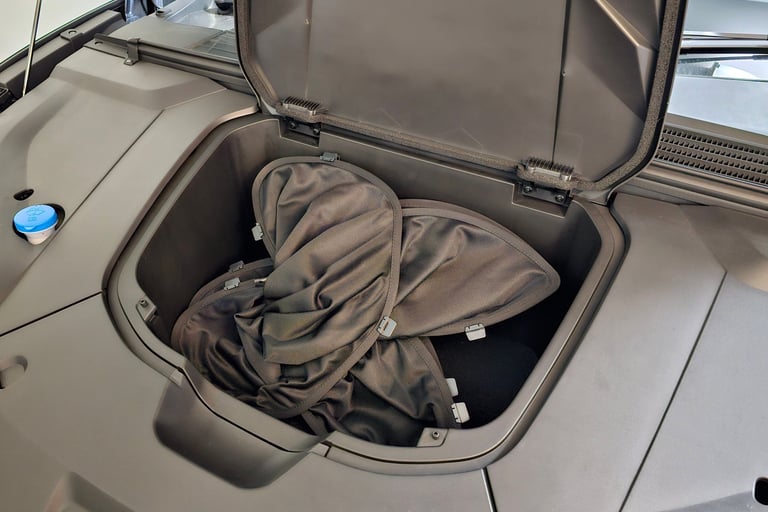 BYD Seal Sun shade folded in frunk