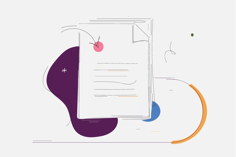 Ilustración de varias hojas con distintos colores y formas.