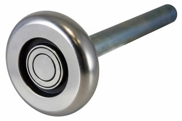 close up photo of garage door roller