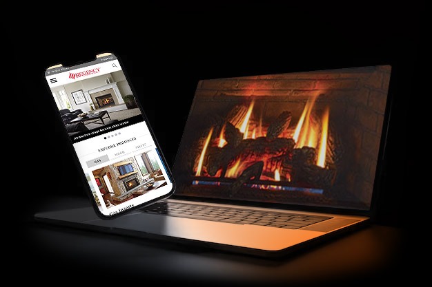 a fireplace on a laptop screen