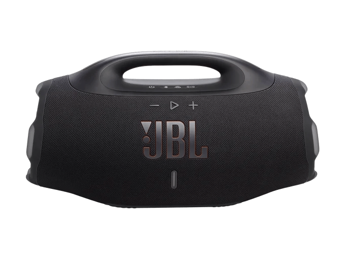 Vue de face de l'enceinte portable JBL Boombox 4 noire
