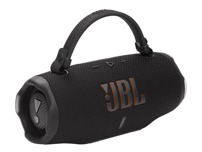 L'enceinte étanche JBL charge 6 noir avec sa sangle de transport incluse