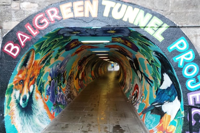 Balgreen Tunnel mural entranct. Photo (c) J Yellowlees