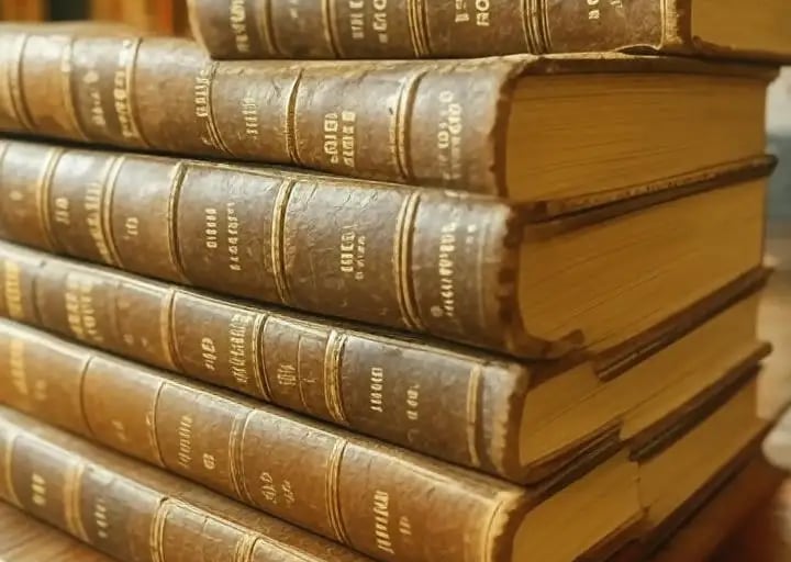 a stack of old books