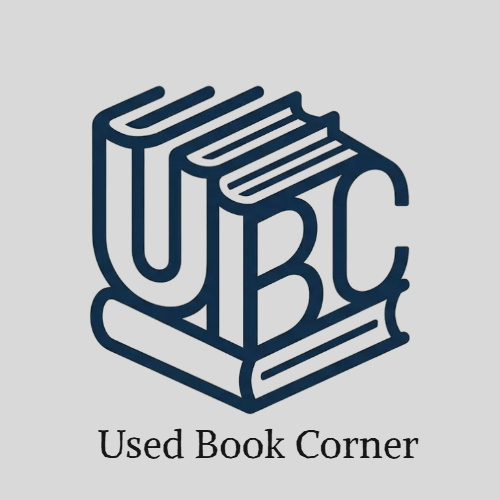Used Book Corner logo featuring UBC letters shaped like a stack of library books.