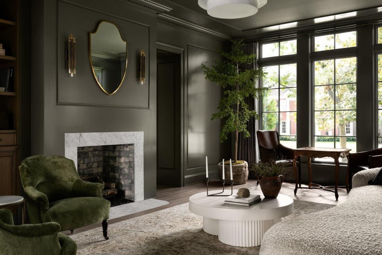 deep olive maine interior painting