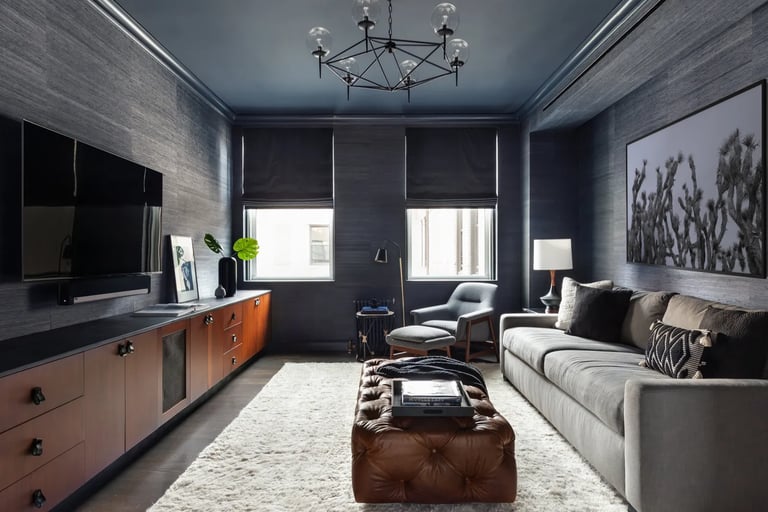 deep indigo blue maine interior painting