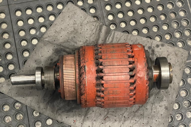 Shunt Wound DC motor rotor assembly