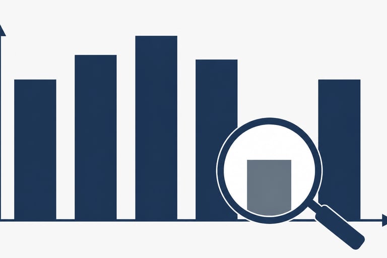 A professional bar chart illustration showing a significant dip in value representing a valuation ha
